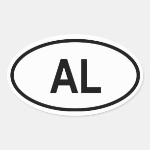 Alabama "AL" Ovaler Aufkleber