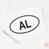 Alabama "AL" Ovaler Aufkleber (Umschlag)