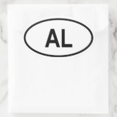 Alabama "AL" Ovaler Aufkleber (Tasche)