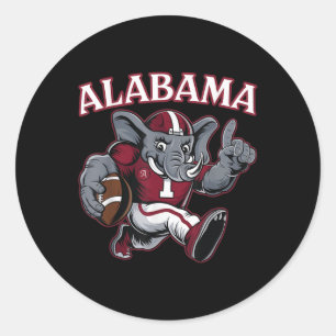 Alabama Al Vintage Sport Lustiger Elefant Anim Runder Aufkleber