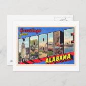 Alabama AL Vintager Großbuchstabe Postkarte 1 (Vorne/Hinten)