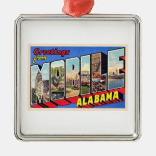Alabama AL Vintager Großbuchstabe Postkarte 1 Ornament Aus Metall