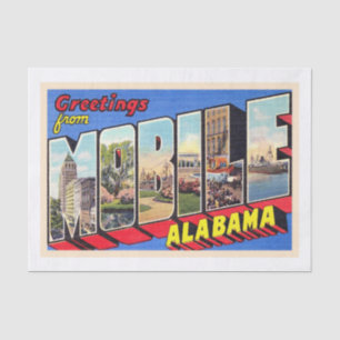 Alabama AL Vintager Großbuchstabe Postkarte 1 Seidenpapier