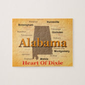 Alabama alterte Karten-Silhouette Puzzle (Horizontal)
