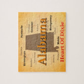 Alabama alterte Karten-Silhouette Puzzle (Vertikal)