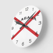 Alabama and Flag Black Numbers wccn Runde Wanduhr (Winkel)