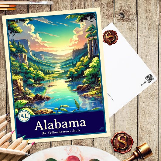 Alabama | Anime Style Cel Schattenkarte Postkarte