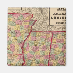 Alabama, Arkansas, Louisiana und Mississippi 2 Magnet