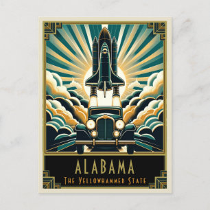 Alabama   Art Deco Postkarte