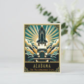 Alabama | Art Deco Postkarte (Stehend Vorderseite)