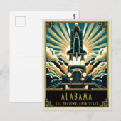 Alabama | Art Deco Postkarte (Vorne/Hinten)
