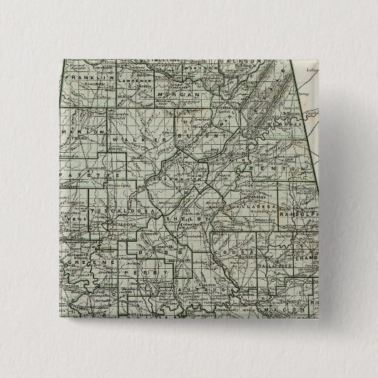 Alabama Atlas Karte Button (Vorderseite)