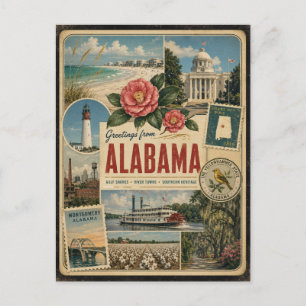 Alabama Authentische Vintage-Postkarte Postkarte