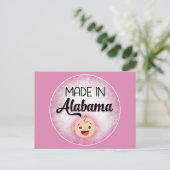 Alabama Baby Funny Pink New Girl Postcard Postkarte (Stehend Vorderseite)