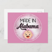 Alabama Baby Funny Pink New Girl Postcard Postkarte (Vorne/Hinten)