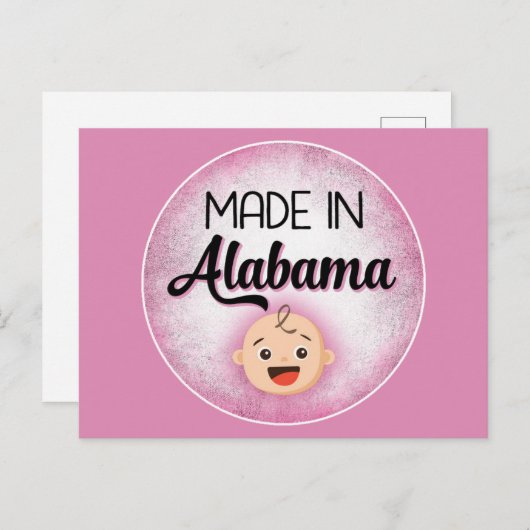 Alabama Baby Funny Pink New Girl Postcard Postkarte (Vorne/Hinten)