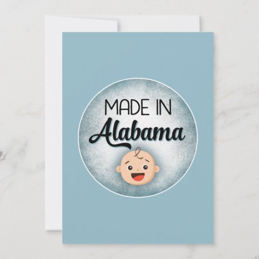 Alabama Baby Shower Funny Blue Boys Einladung (Rückseite)