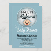 Alabama Baby Shower Funny Blue Boys Einladung (Vorne/Hinten)