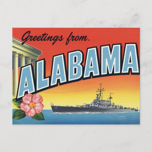 Alabama Battleship and Capitol Postkarte (Vorderseite)