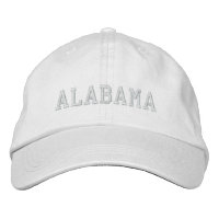 Alabama bestickte, einfache, anpassbare Cap White