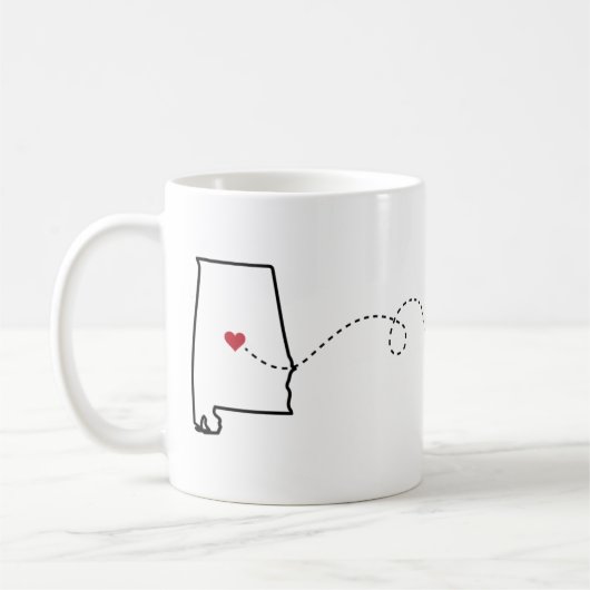 Alabama bis Pennsylvania - Herz2Herz-Kaffee-Tasse Kaffeetasse (Links)