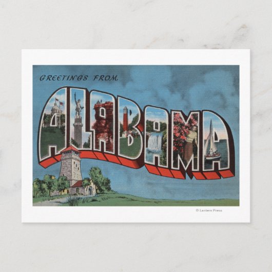 Alabama (blau)Große BuchstabenszenenAlabama Postkarte (Vorderseite)
