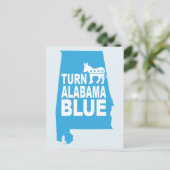 Alabama Blue Postcard | Abstimmung Staat Demokrate Postkarte (Stehend Vorderseite)