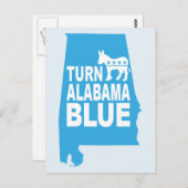 Alabama Blue Postcard | Abstimmung Staat Demokrate Postkarte (Vorne/Hinten)