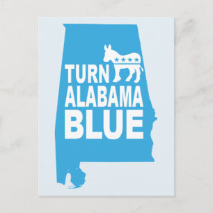 Alabama Blue Postcard Abstimmung Staat Demokrate Postkarte