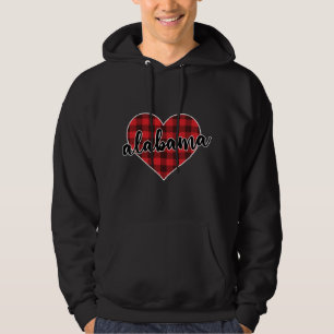 Alabama Buffalo Kariertes Herz Gemütliche Weihnach Hoodie