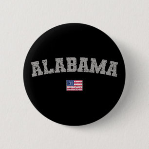 Alabama Bundesstaat USA-Flagge Vintage abgenutzt Button