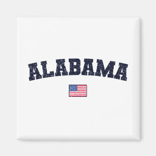 Alabama Bundesstaat USA-Flagge Vintage abgenutzt Magnet