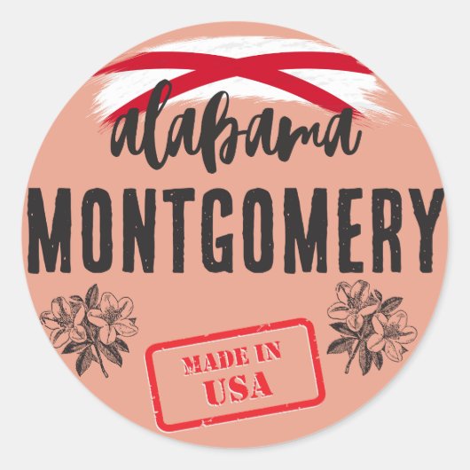 Alabama Cities Runder Aufkleber (Vorderseite)