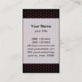 Alabama crimson Techno Dots Modern Black Visitenkarte (Rückseite)