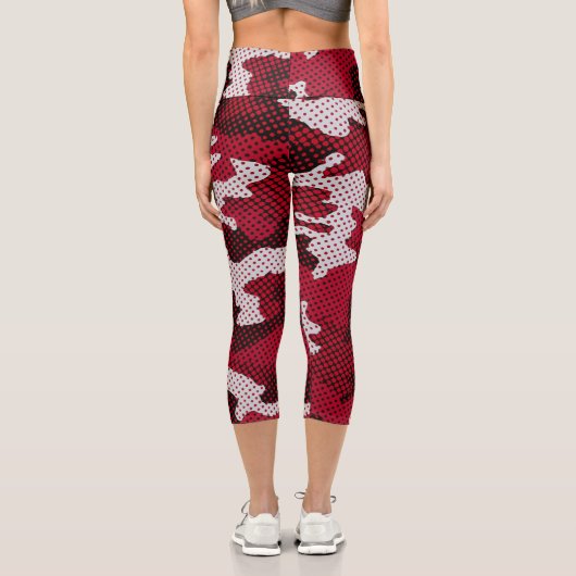 Alabama Crimson & White Bold Tide Camo Printed  Capri Leggings (Rückseite)