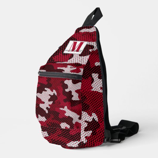 Alabama Crimson & White Bold Tide Camo Printed  Crossbody Bag (Rechte Ecke)