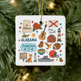 Alabama Custom Family Trip Christmas Keramikornament