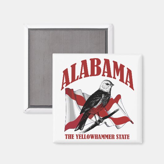 Alabama, der Yellowhammer-Staat Magnet (Vorderseite/Rückseite)