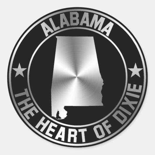 Alabama Emblem Runder Aufkleber (Vorderseite)