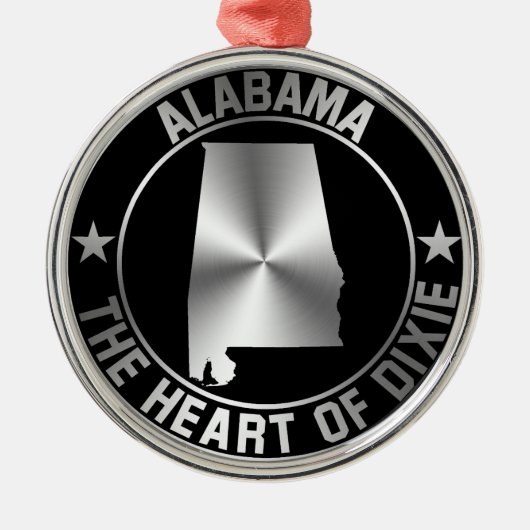Alabama Emblem Silbernes Ornament (Vorne)