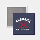 Alabama Est 1819 USA State Independence Day Magnet (Vorderseite/Rückseite)