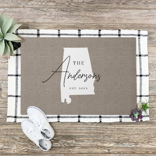 Alabama Family Monogram Staat Doormat Fußmatte