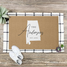 Alabama Family Monogram Staat Doormat