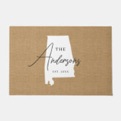 Alabama Family Monogram Staat Doormat Fußmatte (Vorderseite)