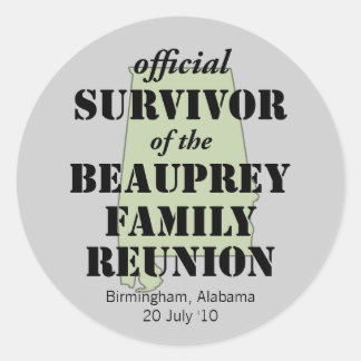 Alabama Family Wiedersehen Survivor (grün) Runder Aufkleber