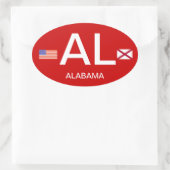 Alabama Flag Autoaufkleber europäischen Stils* Ovaler Aufkleber (Tasche)