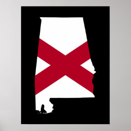 Alabama Flag Colors Poster
