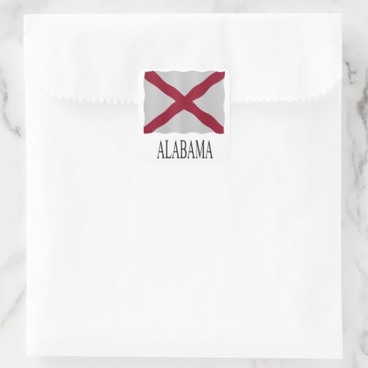 Alabama flag quadratischer aufkleber (Tasche)