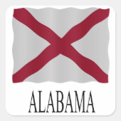 Alabama flag quadratischer aufkleber (Vorderseite)