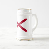 Alabama-Flagge Bierglas (VorderseiteRechts)